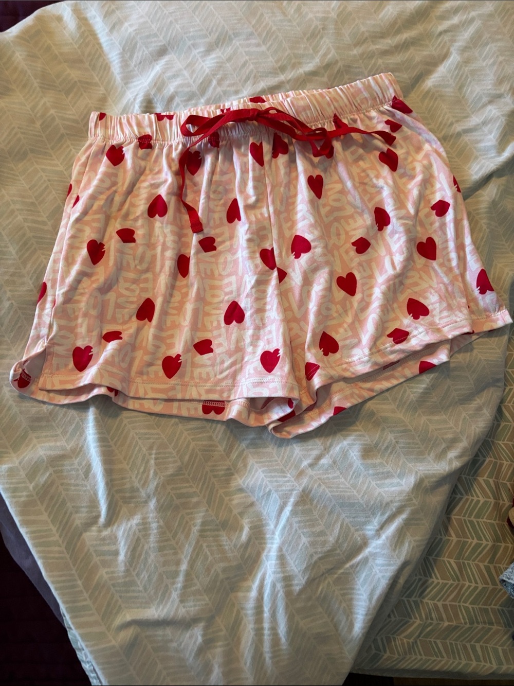 Women's Pink Heart-Print Sleep Shorts
